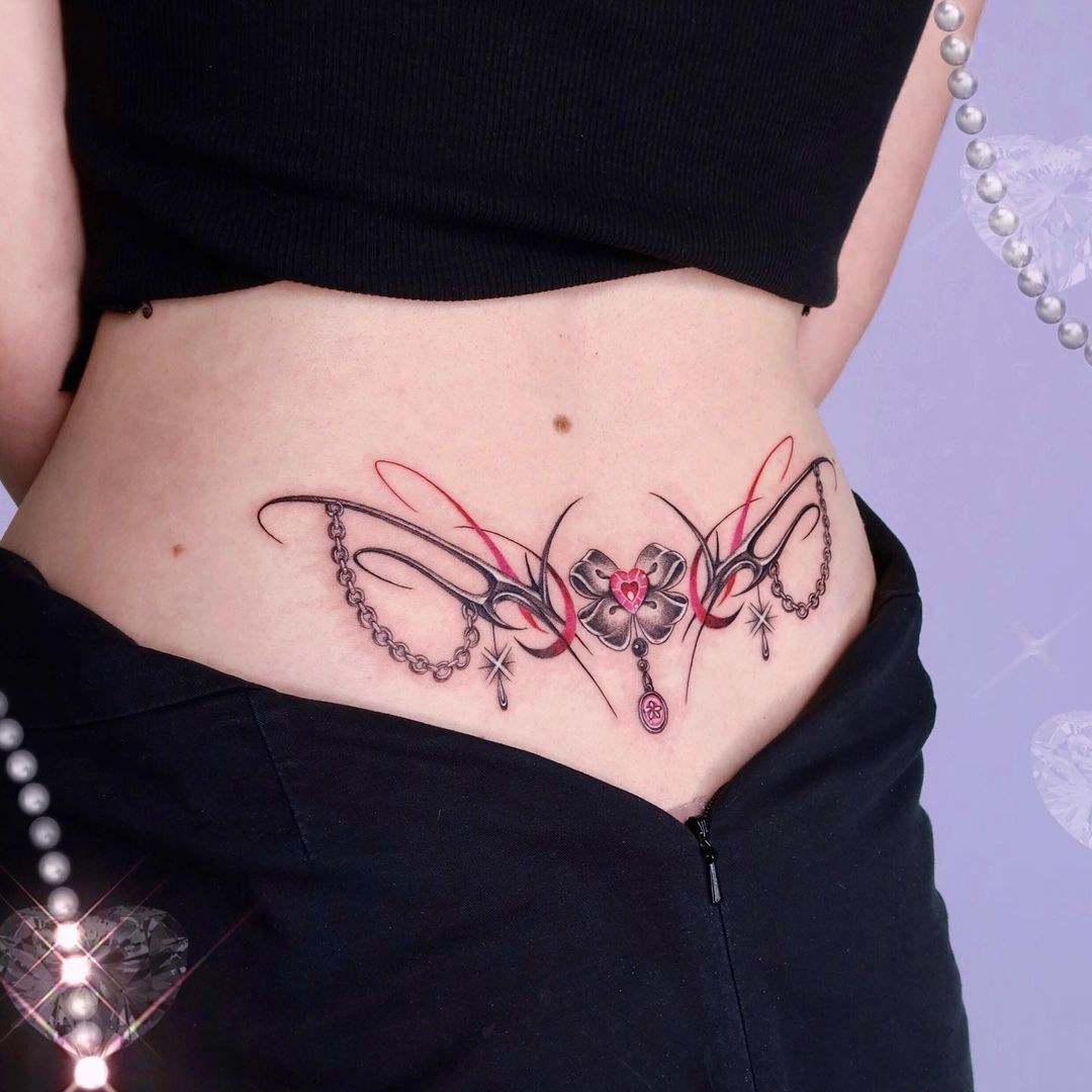 Mẫu hình xăm hõm Venus và bụng dưới – mẫu 25