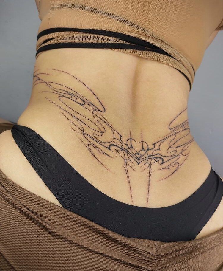 Mẫu hình xăm hõm Venus và bụng dưới – mẫu 46