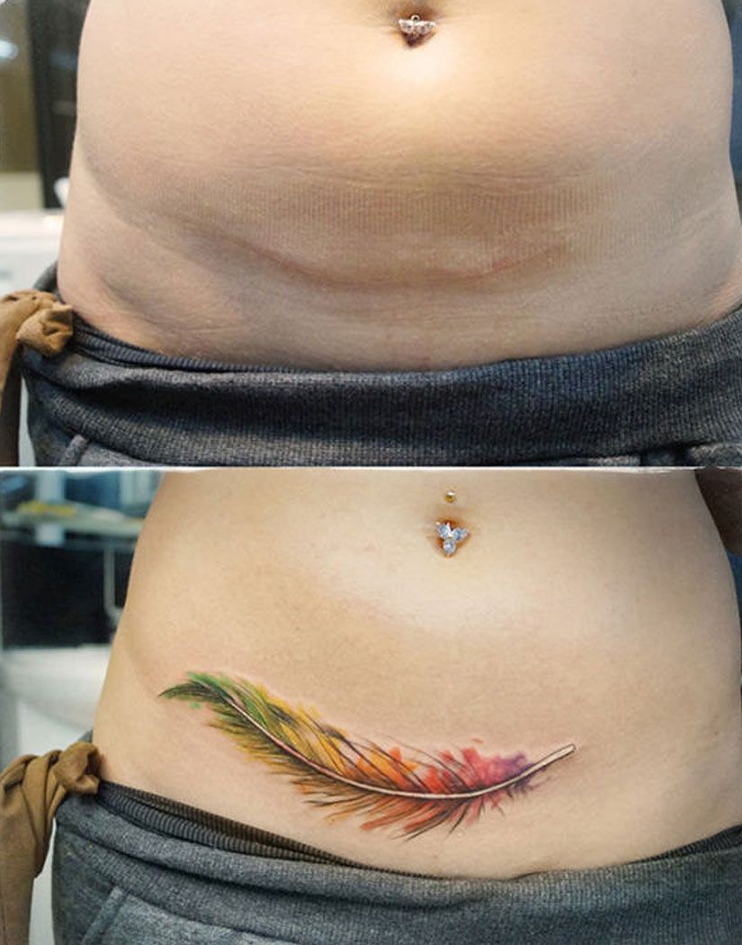 Mẫu hình xăm hõm Venus và bụng dưới