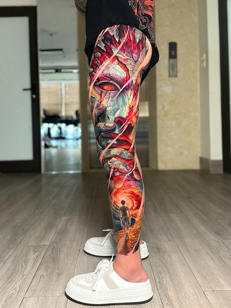 Mẫu hình xăm full chân nam