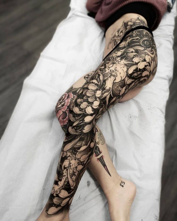 Mẫu hình xăm full chân nữ – mẫu 21