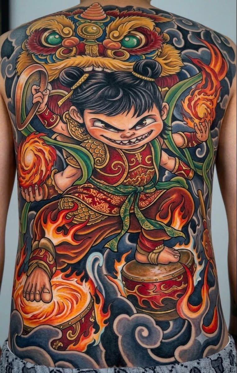 Mẫu hình xăm full lưng nam