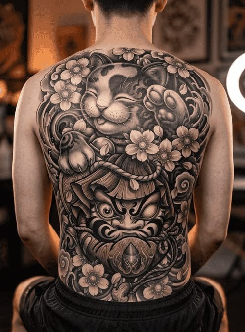 Mẫu hình xăm full lưng nam