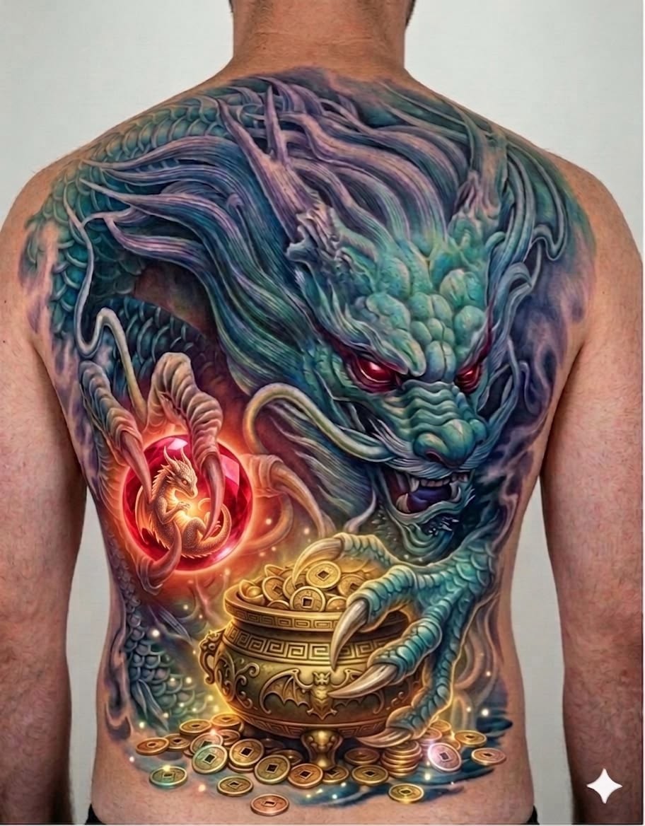 Mẫu hình xăm full lưng nam
