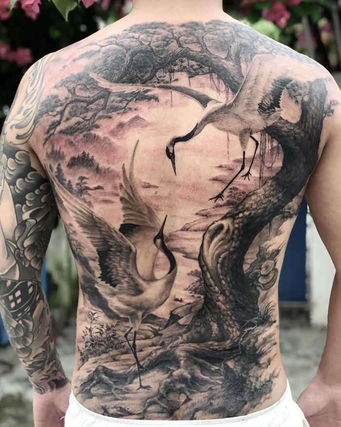 Mẫu hình xăm full lưng nam