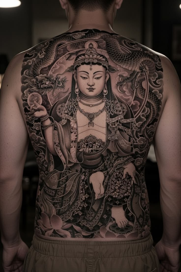 Mẫu hình xăm full lưng nam