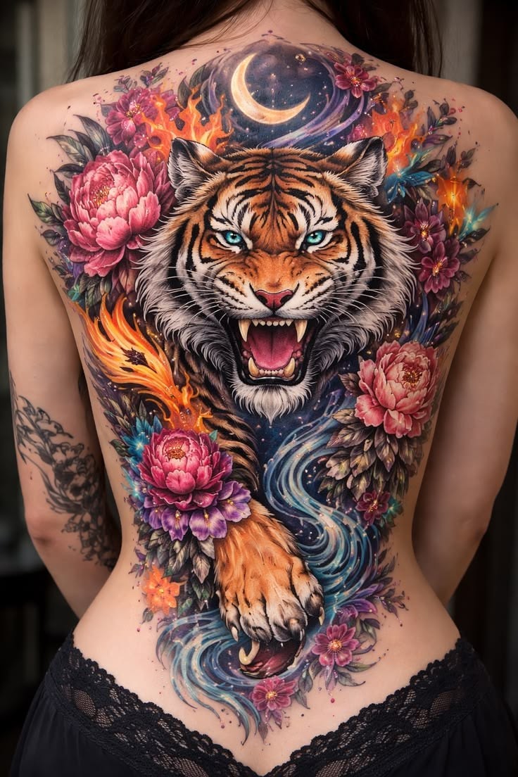 Mẫu hình xăm full lưng nữ