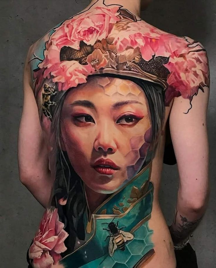 Mẫu hình xăm full lưng nữ