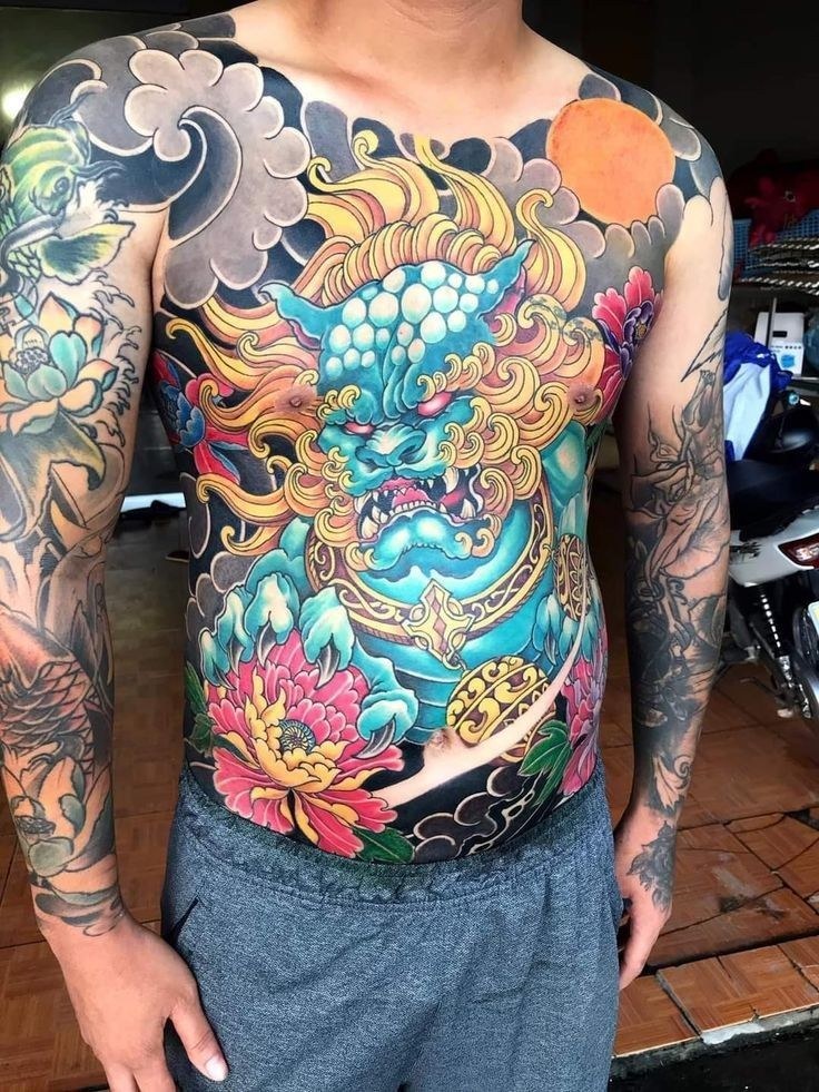 Mẫu hình xăm full ngực bụng nam – mẫu 21