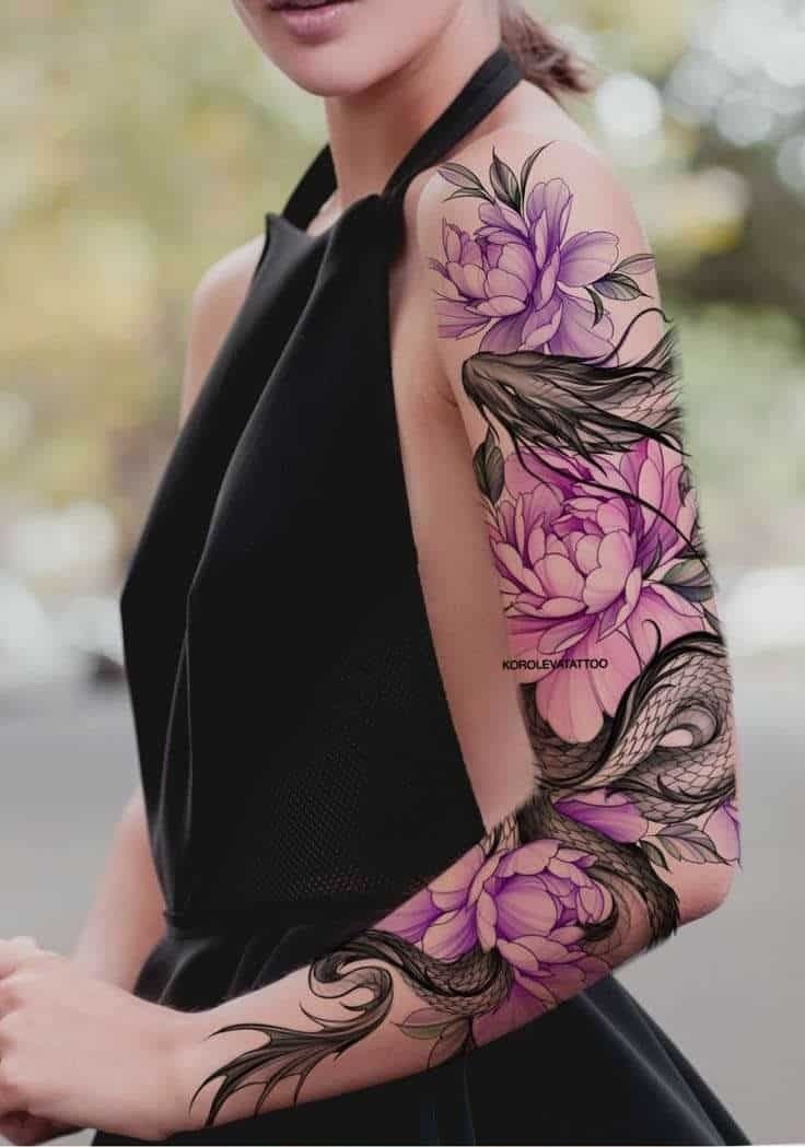 Mẫu hình xăm full tay nữ