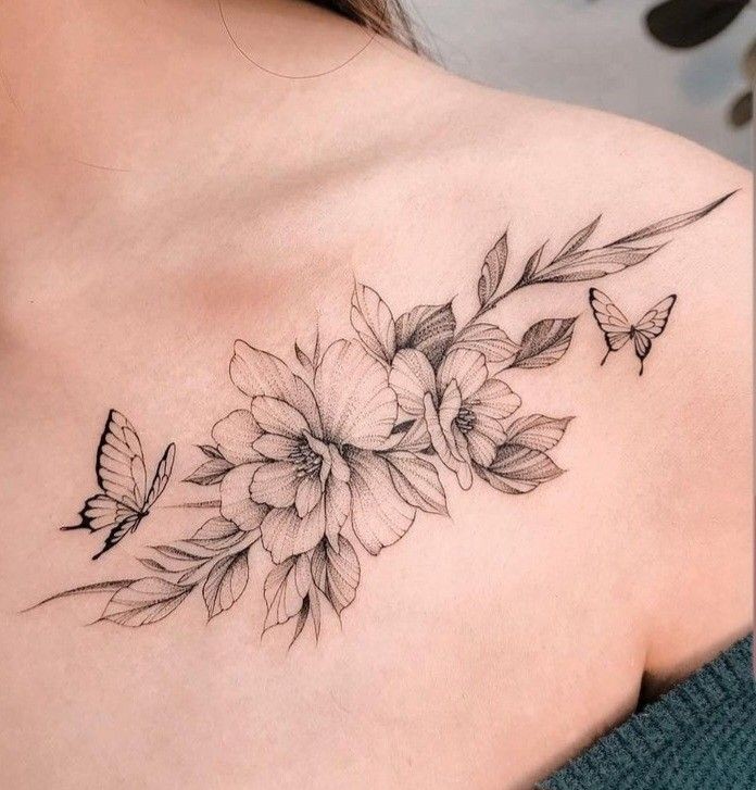 Mẫu hình xăm xương quai xanh cầu vai