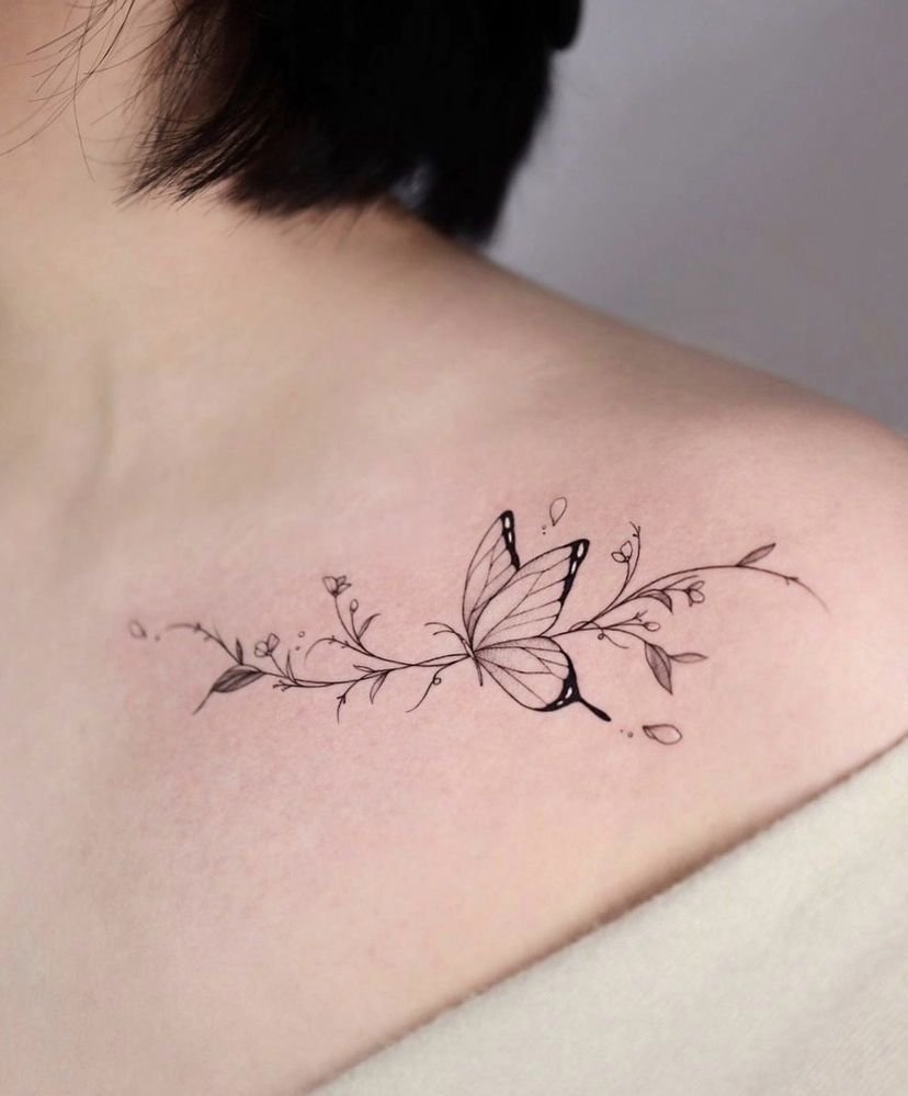Mẫu hình xăm xương quai xanh cầu vai