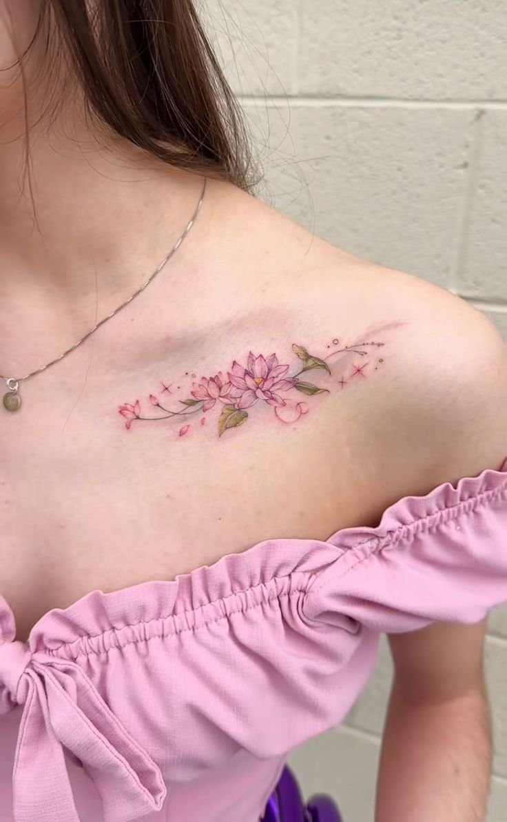 Mẫu hình xăm xương quai xanh cầu vai