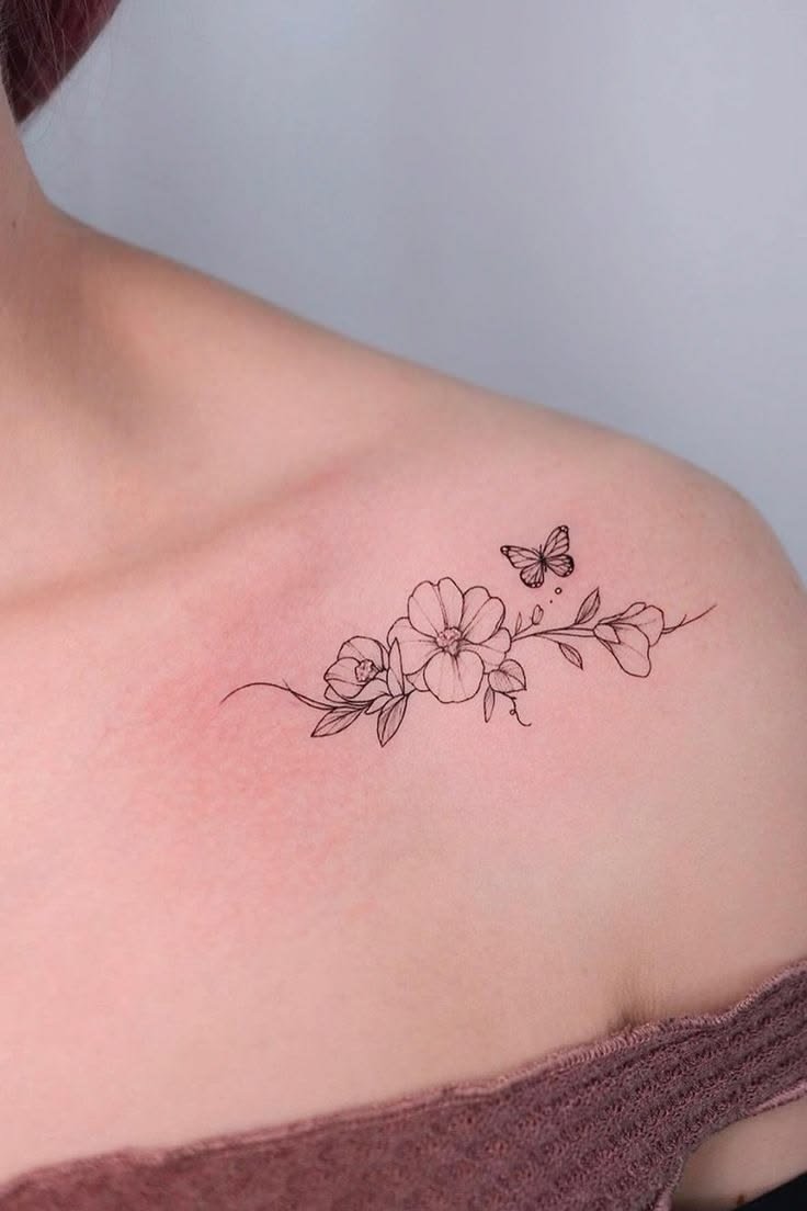 Mẫu hình xăm xương quai xanh cầu vai