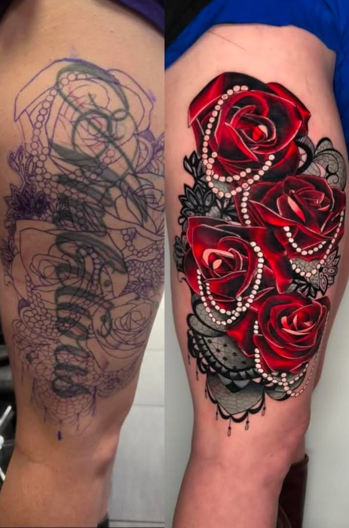 HAN's cover tattoo before after