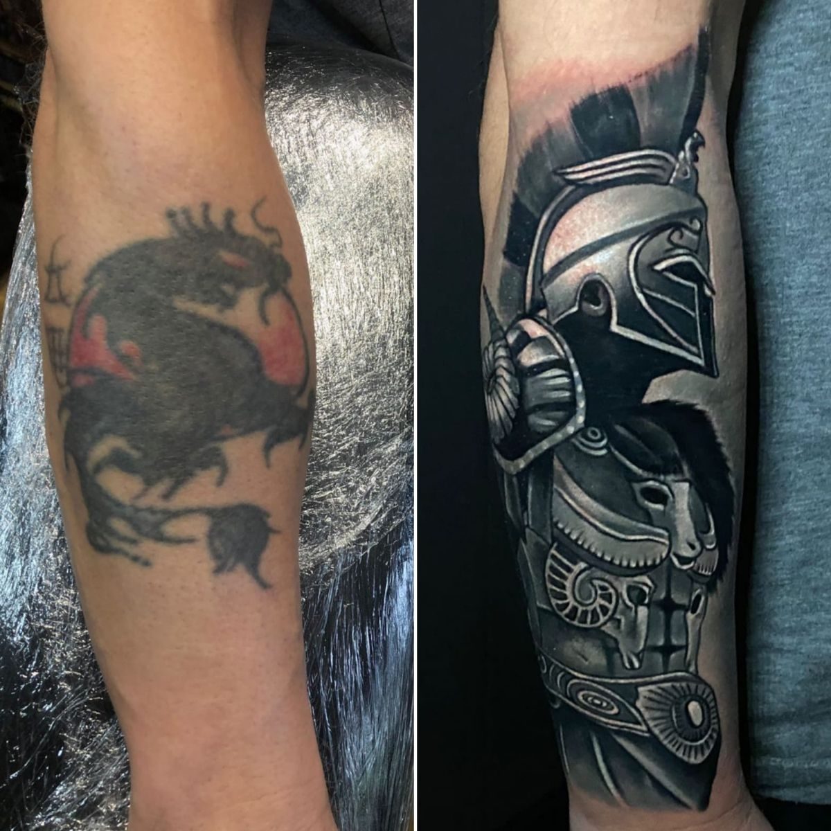 HAN's cover tattoo before after